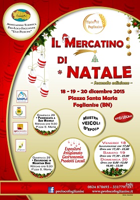 Tutto pronto per la seconda edizione di ‘Tipicittà Foglianise. Il mercatino di Natale’