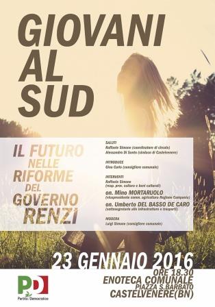 Castelvenere, convegno ‘Giovani al Sud: il futuro nelle riforme del Governo Renzi’