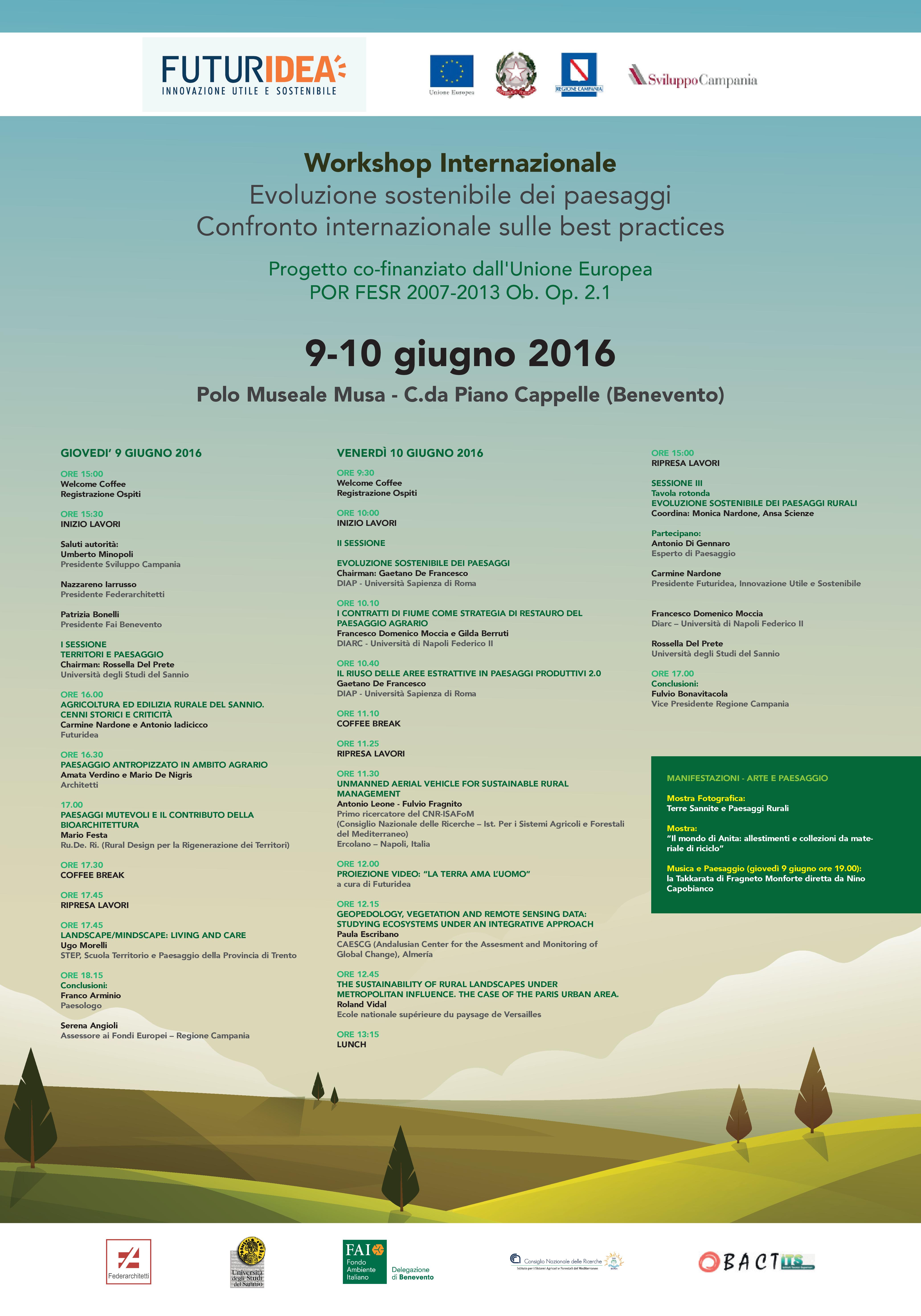 Presso Futuridea si terrà un workshop internazionale dal tema ‘Evoluzione sostenibile dei paesaggi’