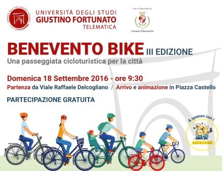 Domenica III edizione di ‘Benevento Bike’, passeggiata cicloturistica promossa da UniFortunato