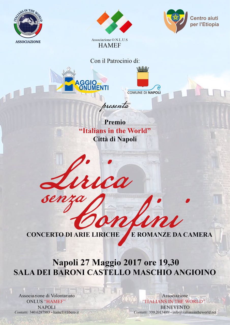 A Napoli la I edizione del premio ‘Italians in the World’, manifestazione che unisce la beneficenza alla musica