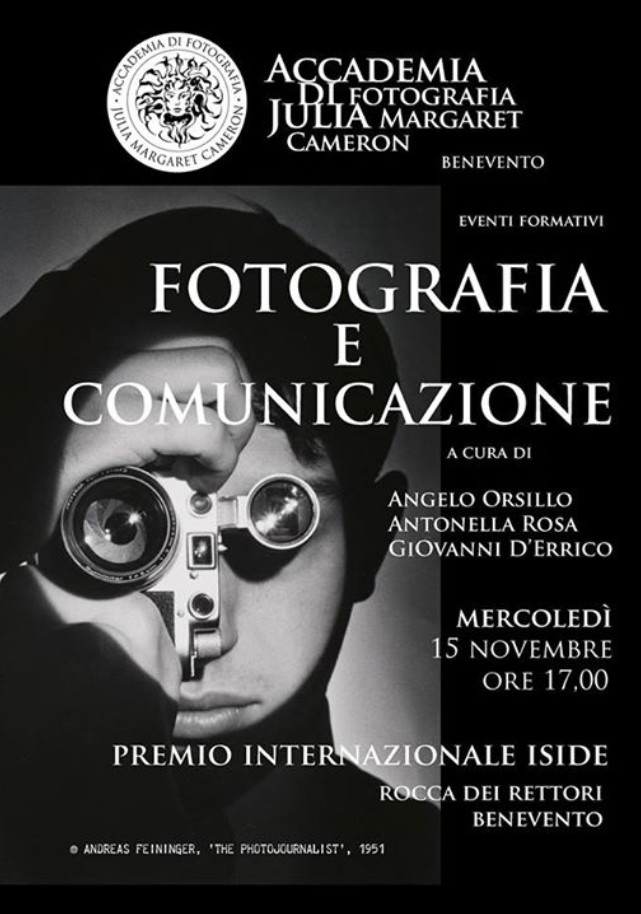 Premio Iside, domani corso in ‘Fotografia e Comunicazione’ dell’Accademia Margaret Cameron