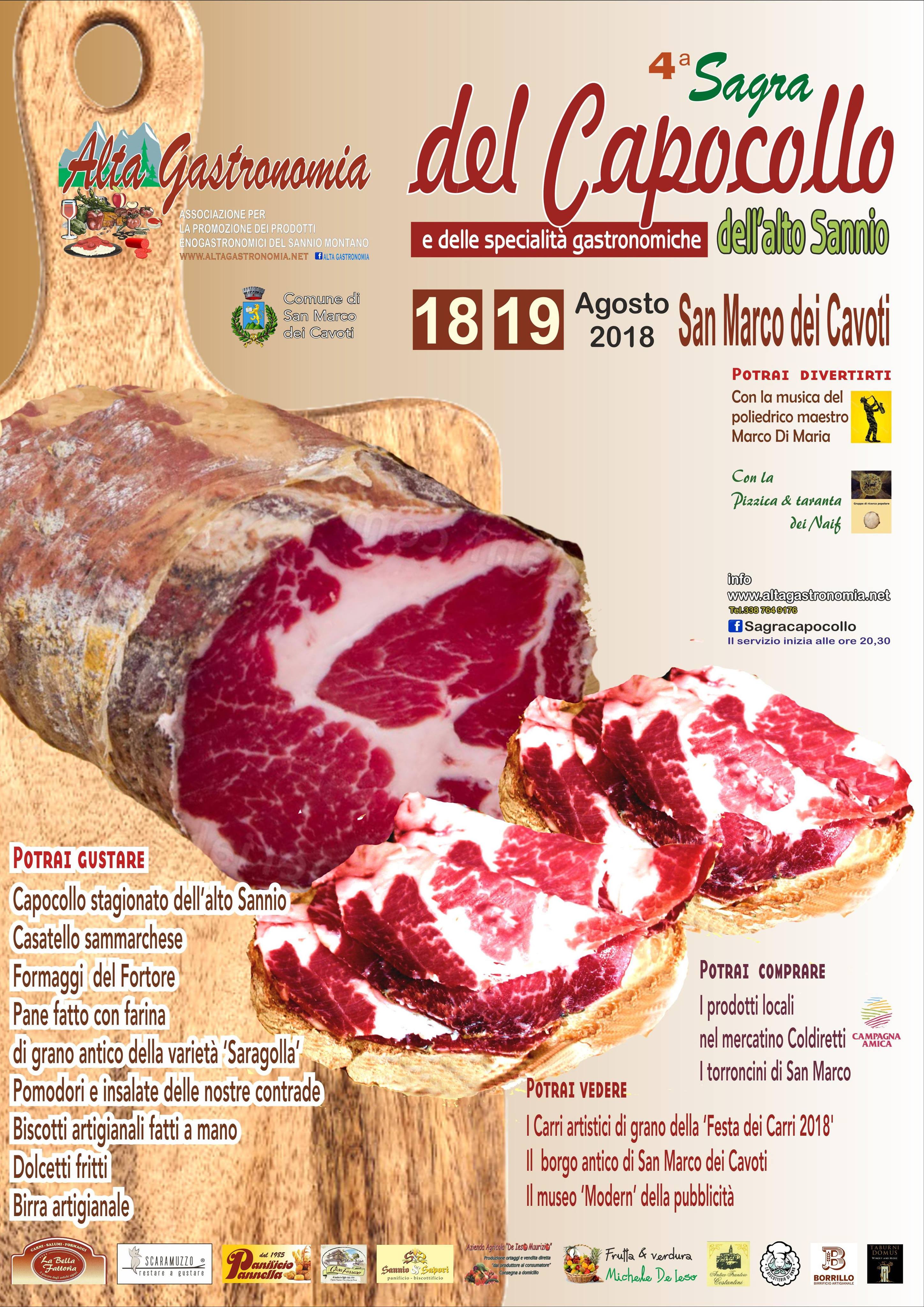 San Marco dei Cavoti, al via domani la Sagra del Capocollo dell’alto Sannio