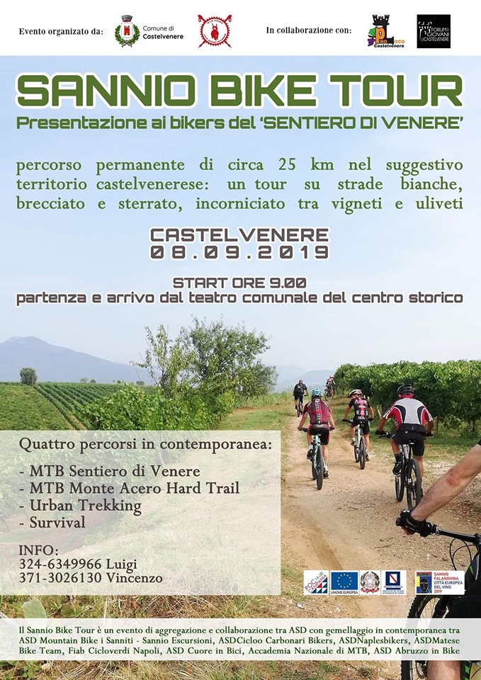 Tutto pronto per ‘Sannio Bike Tour’, domenica inaugurazione del Sentiero di Venere da 25 chilometri