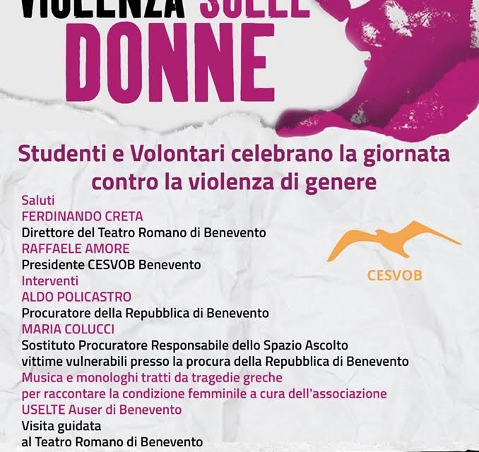 Lunedì 25 novembre Giornata internazionale contro la violenza alle donne