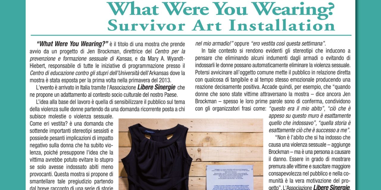 “What Were You Wearing”: la mostra promossa dall’università del Kansas a Benevento dal 25 novembre.