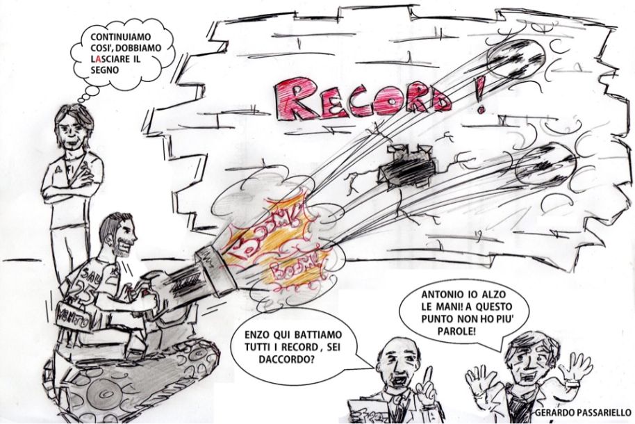 La vignetta giallorossa di Passariello dedicata ai record del Benevento