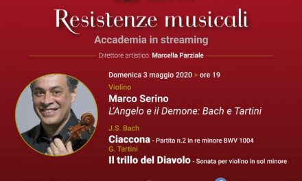 Il 3 maggio, il violinista Marco Serino in concerto per la rassegna Resistenze Musicali