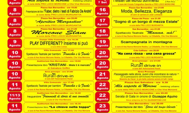 La pandemia non ferma l’estate morconese che entra nel clou del cartellone