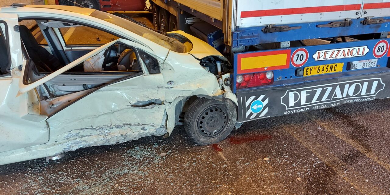 Benevento, incidente all’imbocco della galleria Avellola in direzione Stadio Vigorito l
