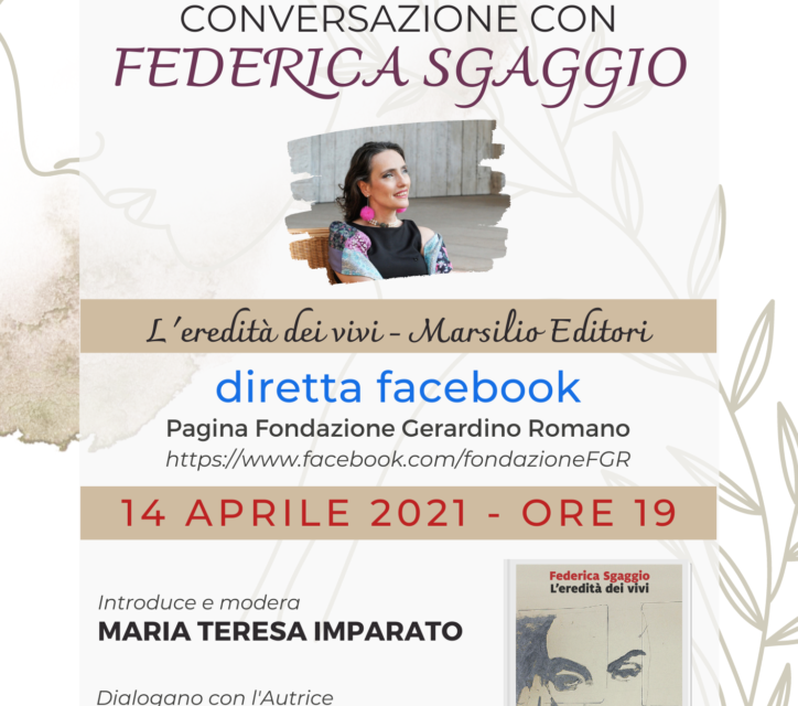 ‘I Mercoledì culturali’ della Fondazione Romano invitano all’incontro con Federica Sgaggio