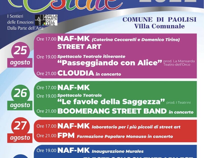 Da domani alla scoperta di Paolisi con il festival ‘I sentieri delle emozioni’