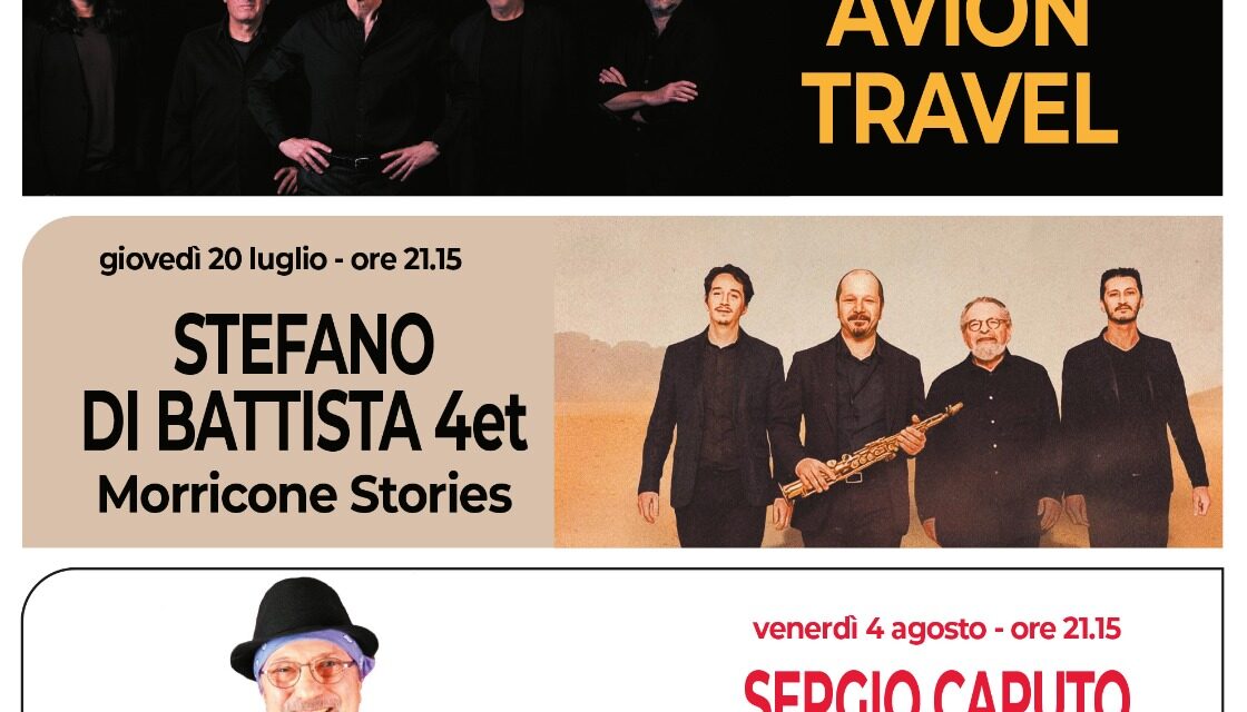 SMF:presentati i concerti che si terranno al Parco Antiche Terme Jacobelli. Venerdì 14 LUGLIO AVION TRAVEL