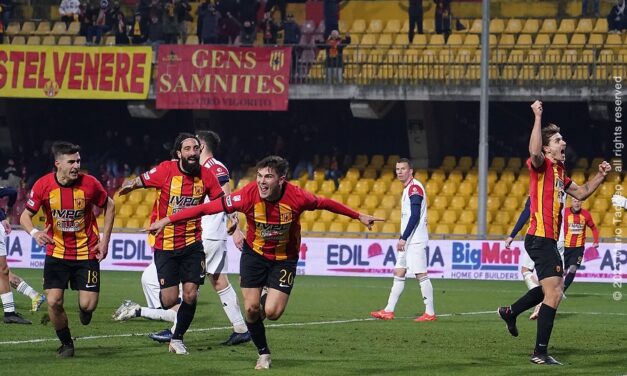 Berra strega la Casertana: il Benevento si aggiudica il derby e si avvicina ai piani alti