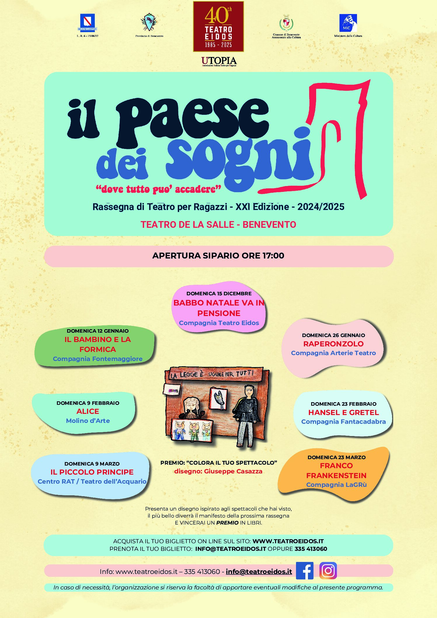 Al via, dal 15 dicembre, la nuova rassegna di teatro dedicata ai bambini del Teatro Eidos