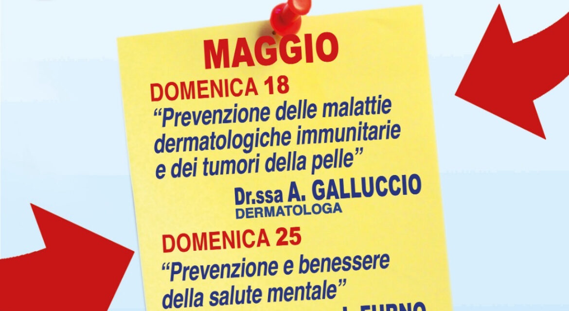 A Benevento, domenica 18, PREVENZIONE GRATUITA DI TUMORI CUTANEI, MELANOMA E  MALATTIE CUTANEE AUTOIMMUNI