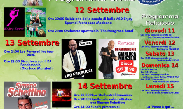 Benevento, dall’11 settembre via alla festa della Parrocchia della SS Annunziata
