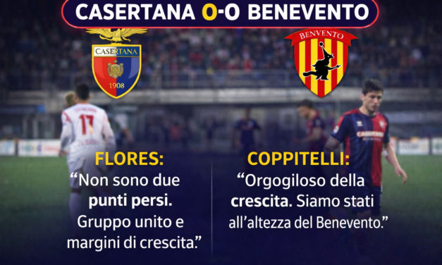 Flores vede il bicchiere mezzo pieno, Coppitelli rivendica la crescita: lo 0-0 convince entrambi