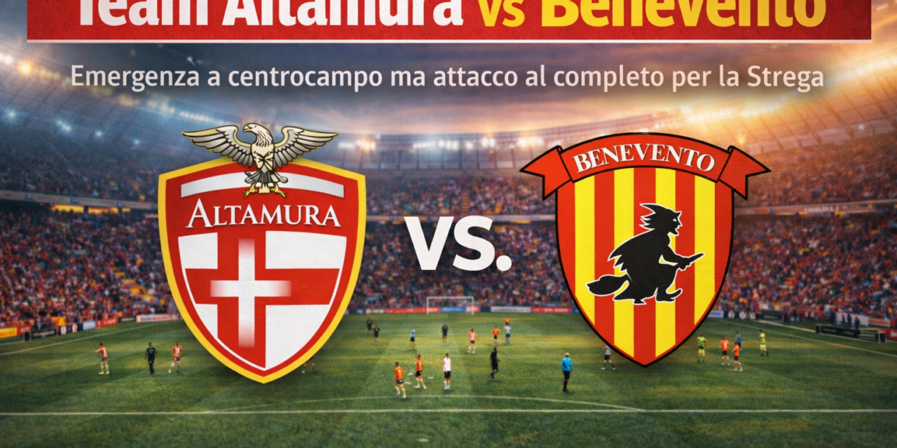 Verso Team Altamura-Benevento: emergenza a centrocampo ma attacco al completo per la Strega