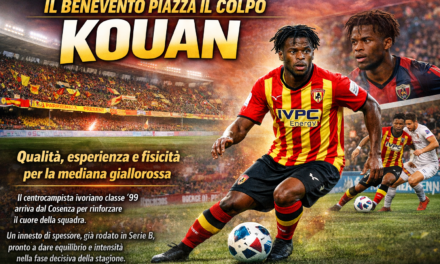 Benevento, arriva Kouan: esperienza e muscoli per il centrocampo giallorosso
