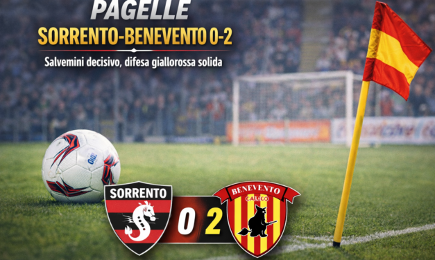 Pagelle Sorrento-Benevento 0-2: Salvemini decisivo, difesa giallorossa impeccabile