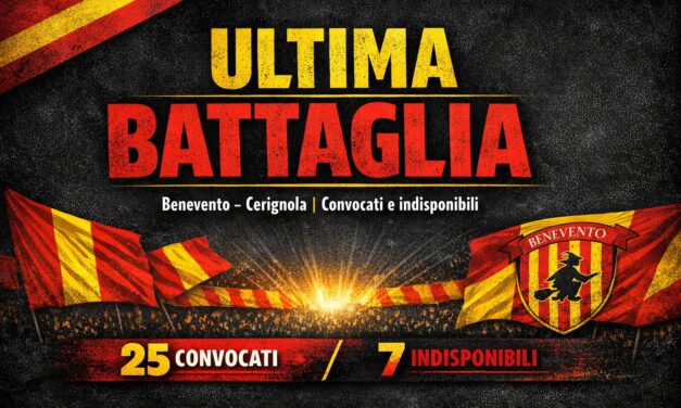 Benevento, ultima gara al Vigorito: Floro Flores convoca 25 giocatori ma l’infermeria resta piena