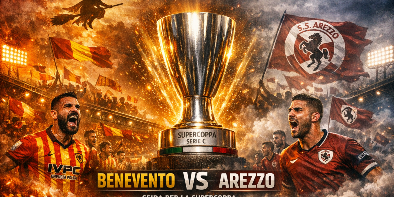 Supercoppa Serie C, ufficiale l’orario di Benevento–Arezzo: si gioca alle 20.30
