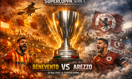 Supercoppa Serie C, ufficiale l’orario di Benevento–Arezzo: si gioca alle 20.30