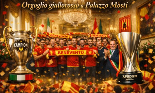 Benevento, festa istituzionale: squadra e trofei accolti a Palazzo Mosti