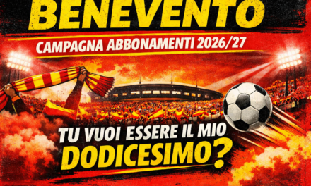 Benevento, il 6 luglio parte la campagna abbonamenti 2026/27