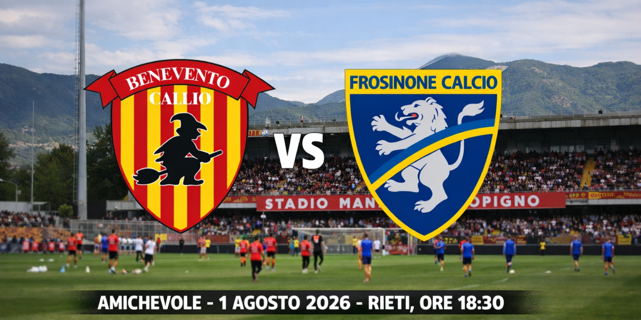 Benevento, fissato l’orario dell’amichevole con il Frosinone: il primo agosto si gioca alle 18.30