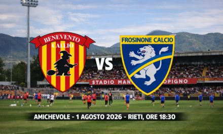 Benevento, fissato l’orario dell’amichevole con il Frosinone: il primo agosto si gioca alle 18.30