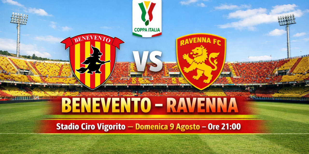 Benevento, la stagione parte dal Vigorito: il 9 agosto sfida contro il Ravenna