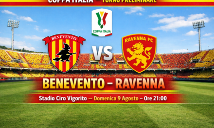 Benevento, la stagione parte dal Vigorito: il 9 agosto sfida contro il Ravenna