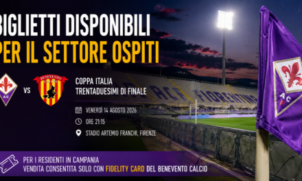 Fiorentina-Benevento, trasferta per i tifosi campani solo con fidelity card