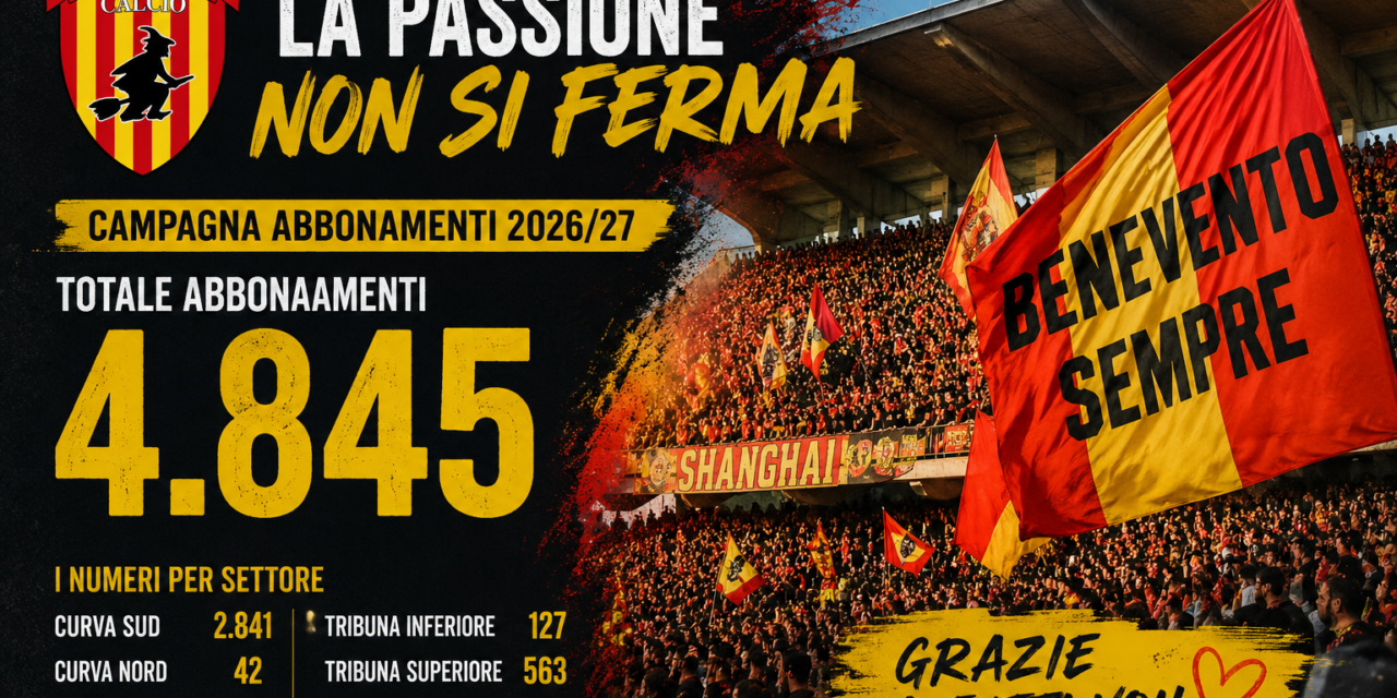 Tredici tessere con la Promo Family: chiusa la campagna abbonamenti del Benevento