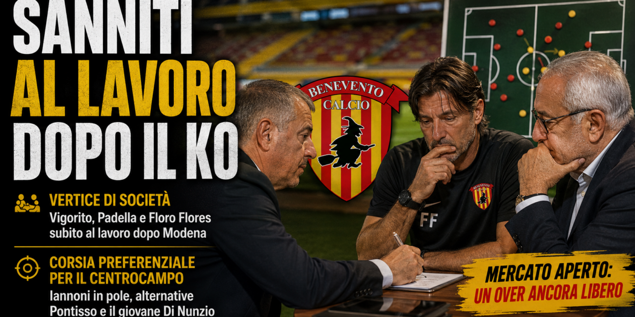 Sanniti al lavoro dopo il ko: vertice di società e corsia preferenziale per il centrocampo, Iannoni in pole