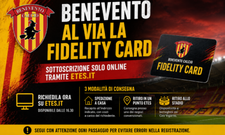 Benevento, al via la Fidelity Card: sottoscrizione solo online tramite ETES
