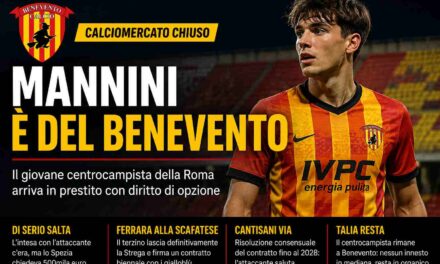 Mannini al Benevento, il mercato si chiude con il giovane della Roma