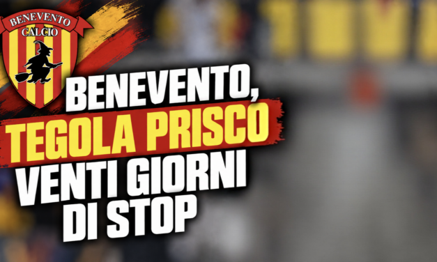 Benevento, tegola Prisco: venti giorni di stop