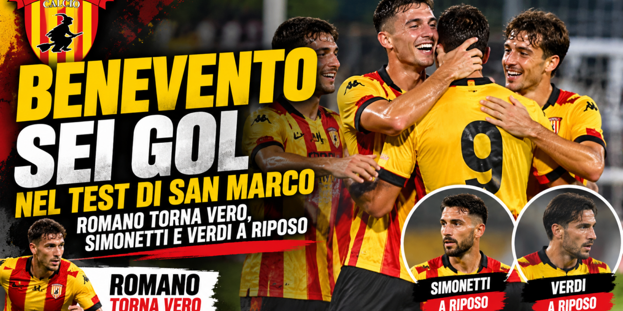 Benevento, sei gol nel test di San Marco: Simonetti e Verdi a riposo
