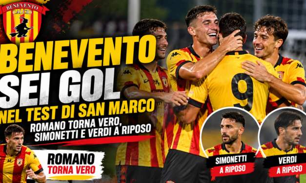 Benevento, sei gol nel test di San Marco: Simonetti e Verdi a riposo