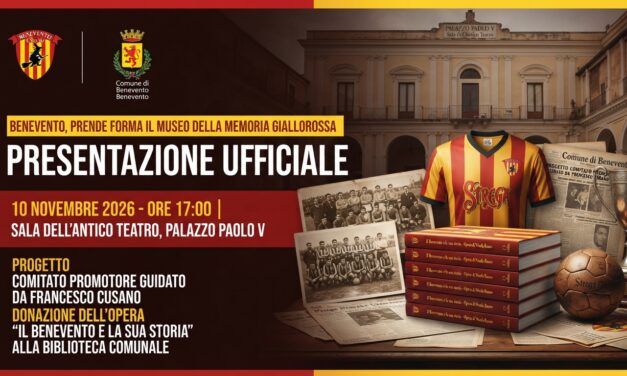 Benevento, prende forma il Museo della Memoria Giallorossa: il 10 novembre la presentazione ufficiale a Palazzo Paolo V